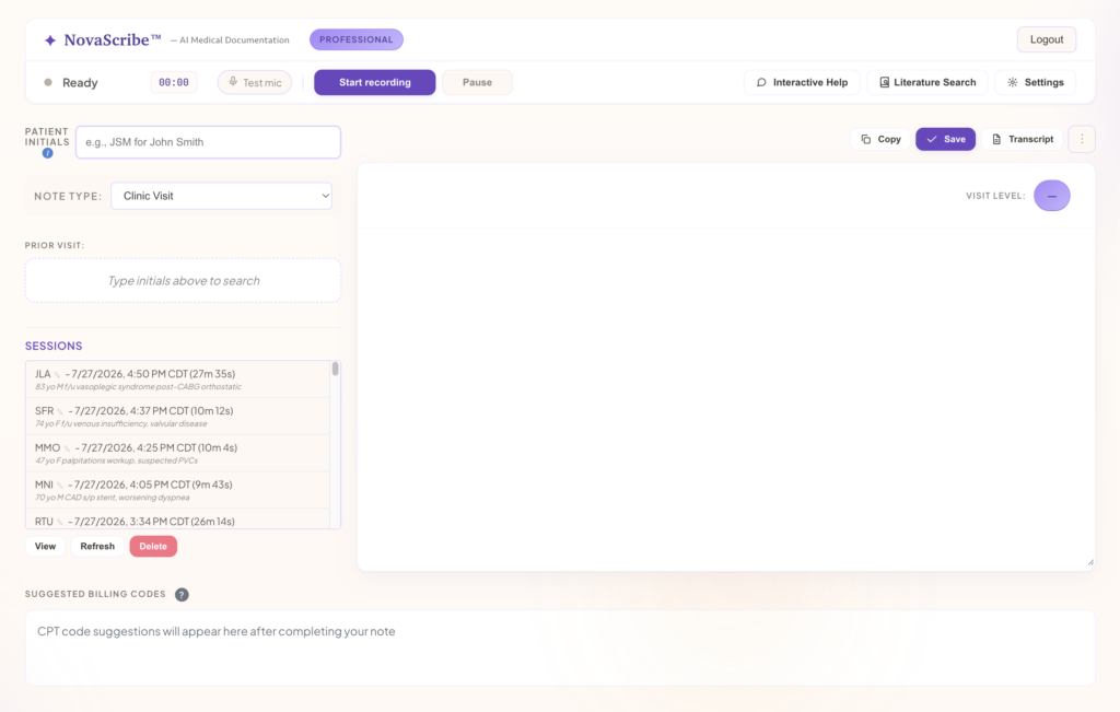 NovaScribe best AI medical scribes